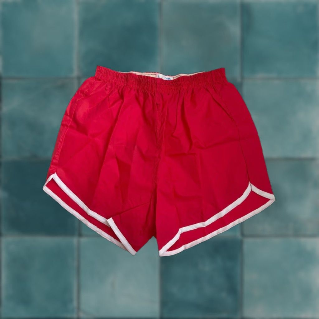 Chalk Line VINTAGE Chalk Line Men's Athletic Shorts L Red 90s Deadstock NWT Nylon Lined 4” Inseam Elastic Waist Size US 33 - 1 Thumbnail