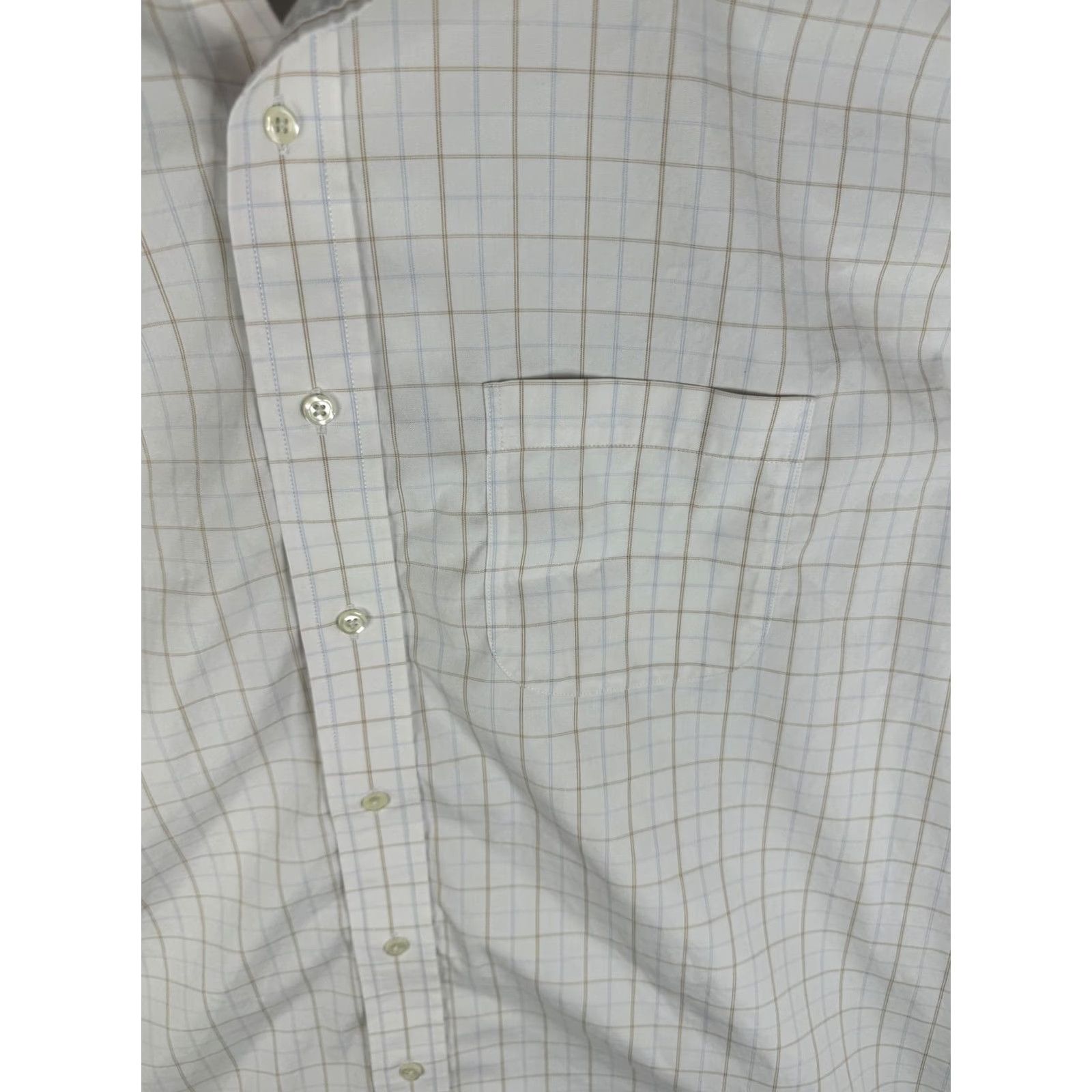 Brooks Brothers Brooks Brothers Dress Shirt Mens 18-35 White Check Traditional Fit Non Iron Shirt Long Sleeve Button Down Collar 100% Cotton Size 48R - 4 Thumbnail