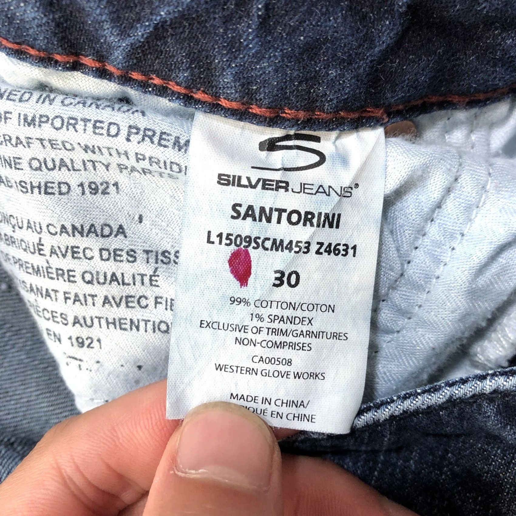 Silver Jeans Co. Silver Jeans Santorini Womens Jeans Straight Inseam 26 Blue Denim Stretch Medium Wash 5-Pocket Regular Fit Female Fashion Bohemian Modern Size 30" / US 8 / IT 44 - 7 Thumbnail