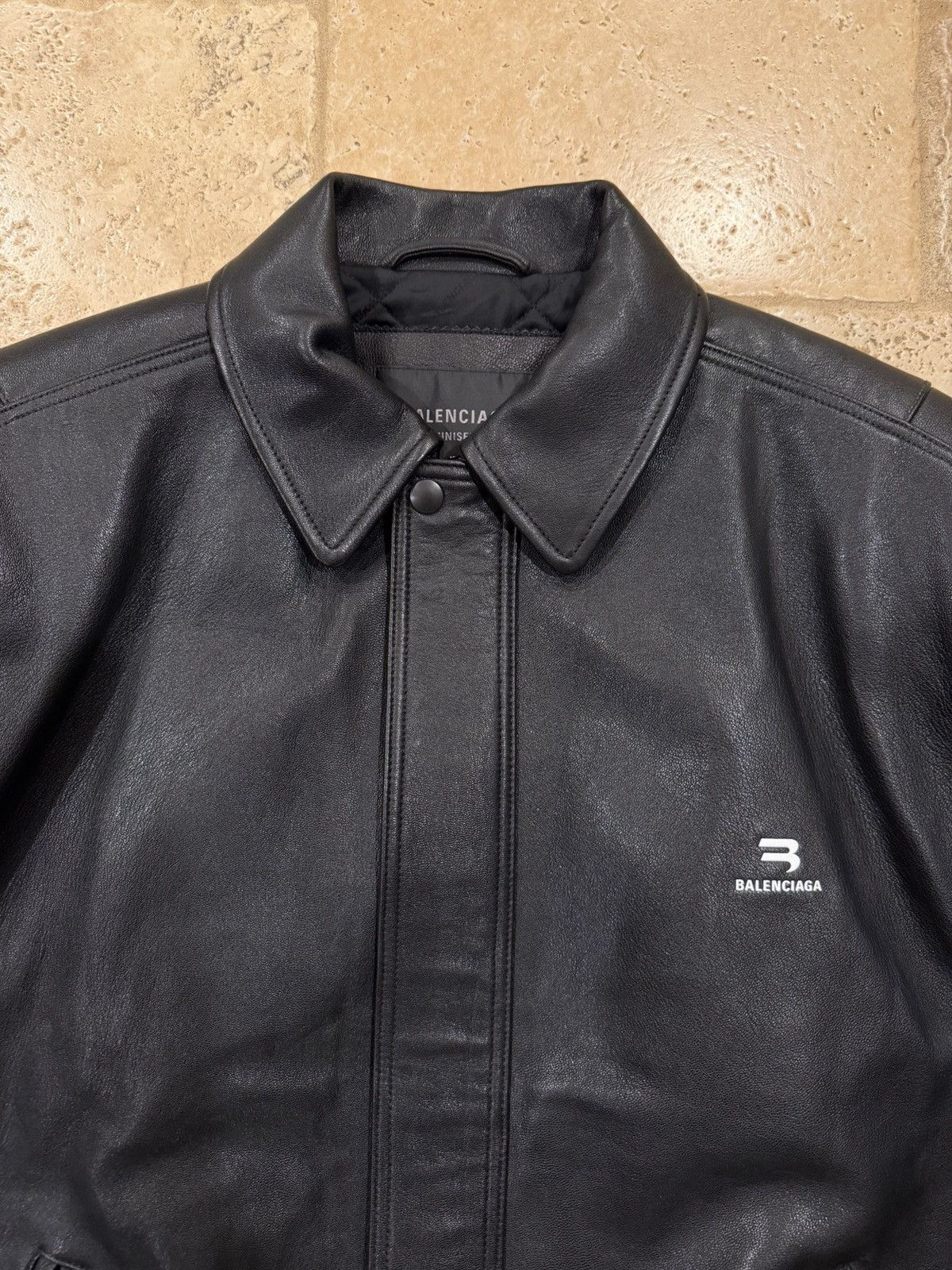 Balenciaga Balenciaga Demna Sport B Taxi Blouson Leather Bomber Jacket Size US XS / EU 42 / 0 - 7 Thumbnail