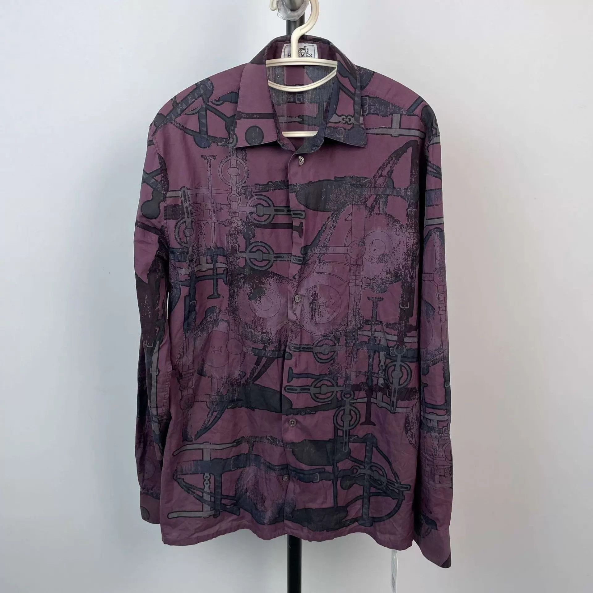 Hermes Hermès purple men's shirt 15/38 Size US XS / EU 42 / 0 - 1 Thumbnail