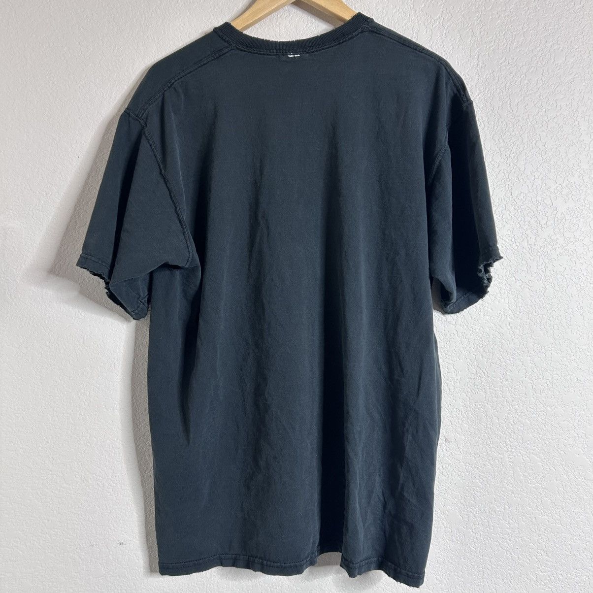 Fruit Of The Loom × Vintage Vintage 90s fruit of the loom faded black blank tee shirt Size US XL / EU 56 / 4 - 2 Thumbnail
