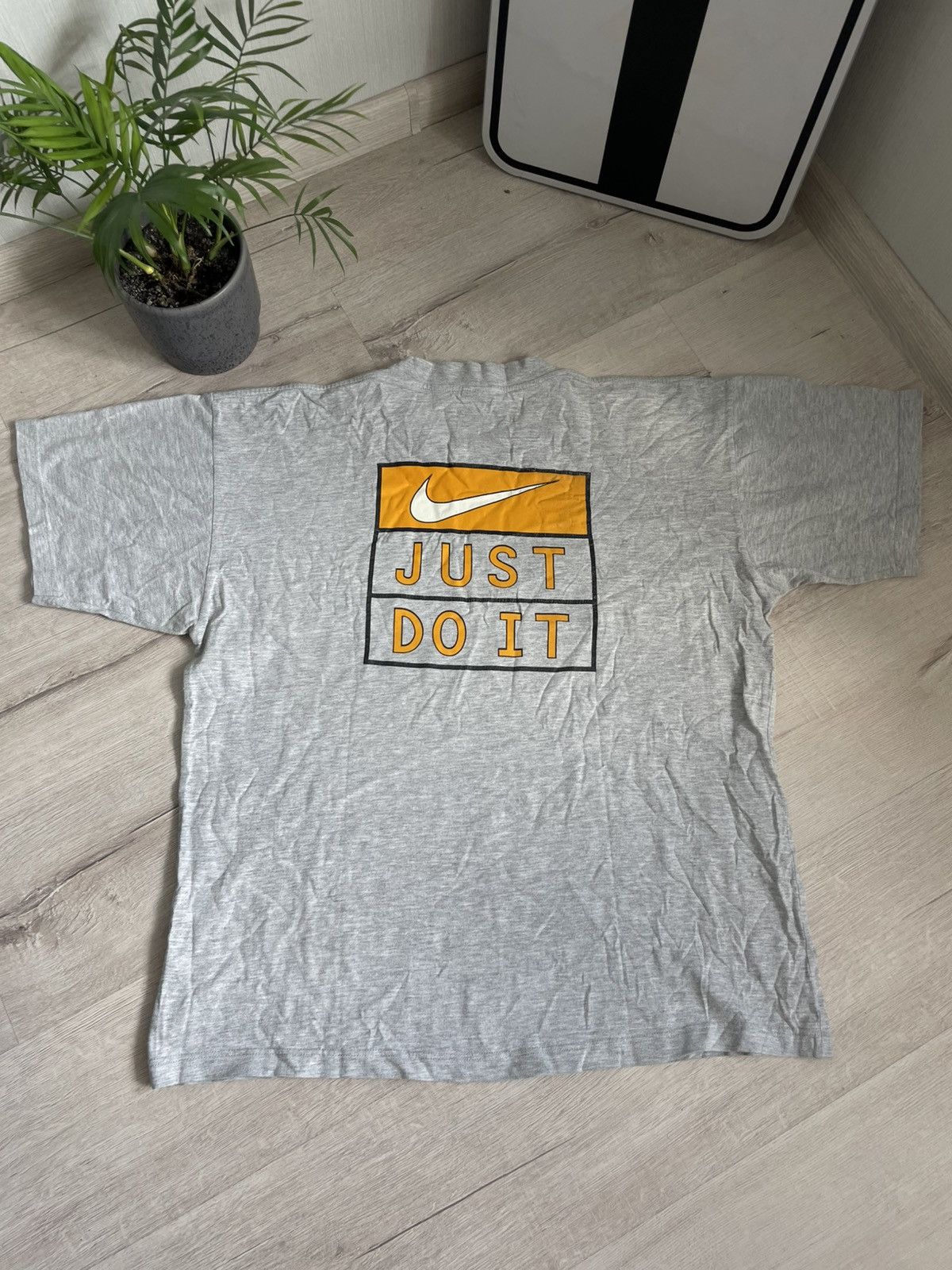 Nike × Vintage Vintage 90s Nike Just Do It Big Logo Swoosh Yellow Y2k Size US L / EU 52-54 / 3 - 8 Thumbnail