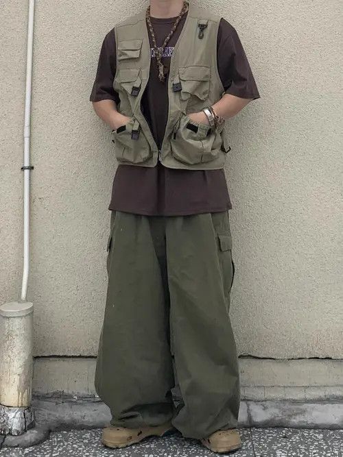 image of Vintage Retro Punk Pants in Dark Green, Men's (Size 32)