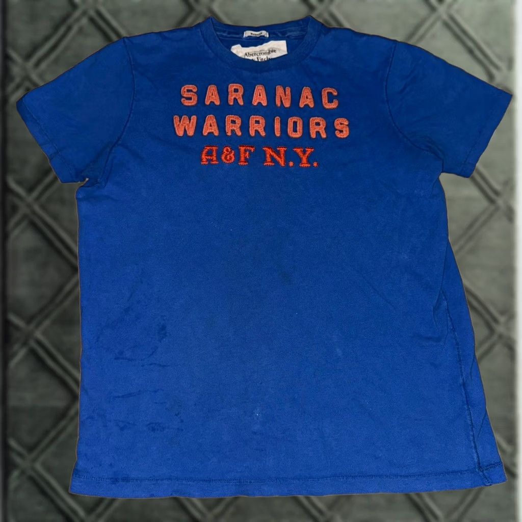 Abercrombie & Fitch VINTAGE Abercrombie Fitch T-Shirt Adult L Blue Embroidered Saranac Warriors Size US L / EU 52-54 / 3 - 1 Thumbnail