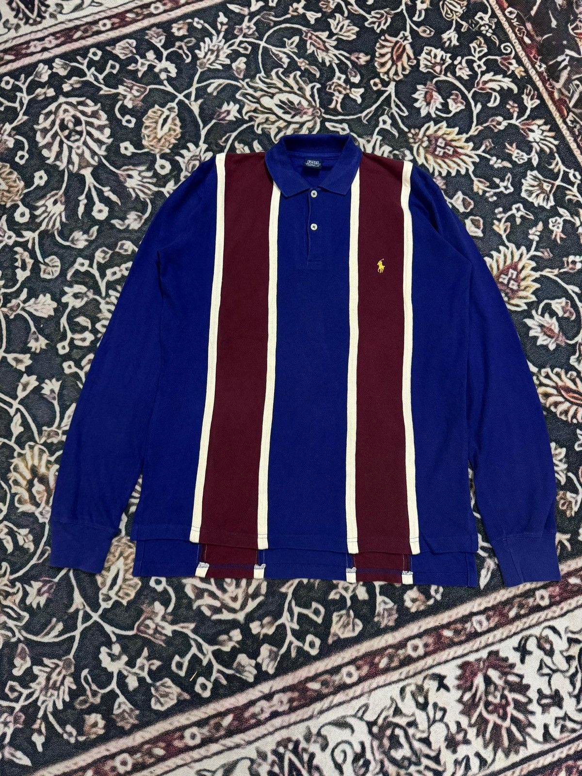 Polo Ralph Lauren Vintage 90s Polo Ralph Lauren Long Sleeve Striped Polo Shirt Size US M / EU 48-50 / 2 - 3 Thumbnail