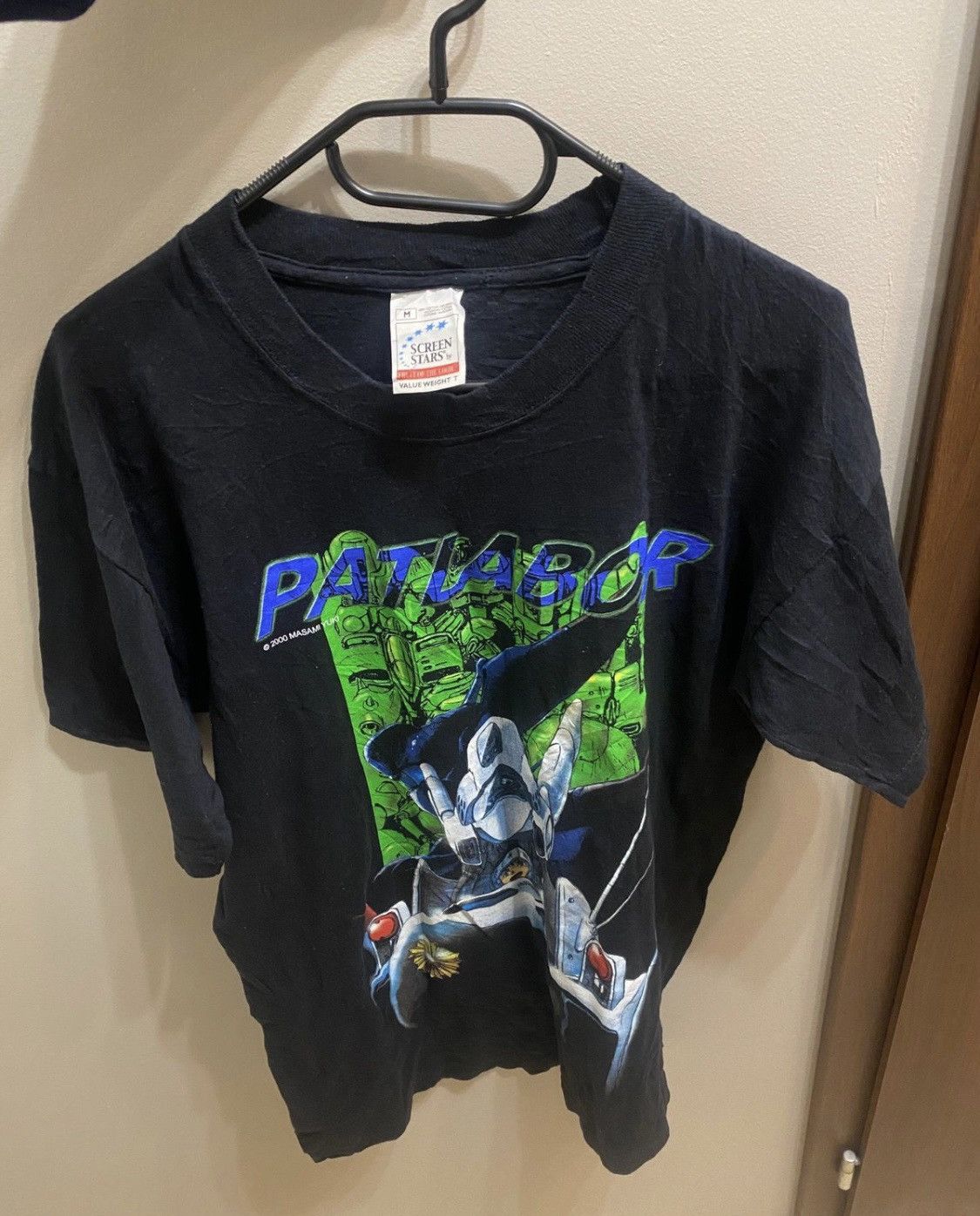 image of Ultra Rare Vintage Masami Yuki Patlabor Anime Tee 2000 in Black, Men's (Size Medium)