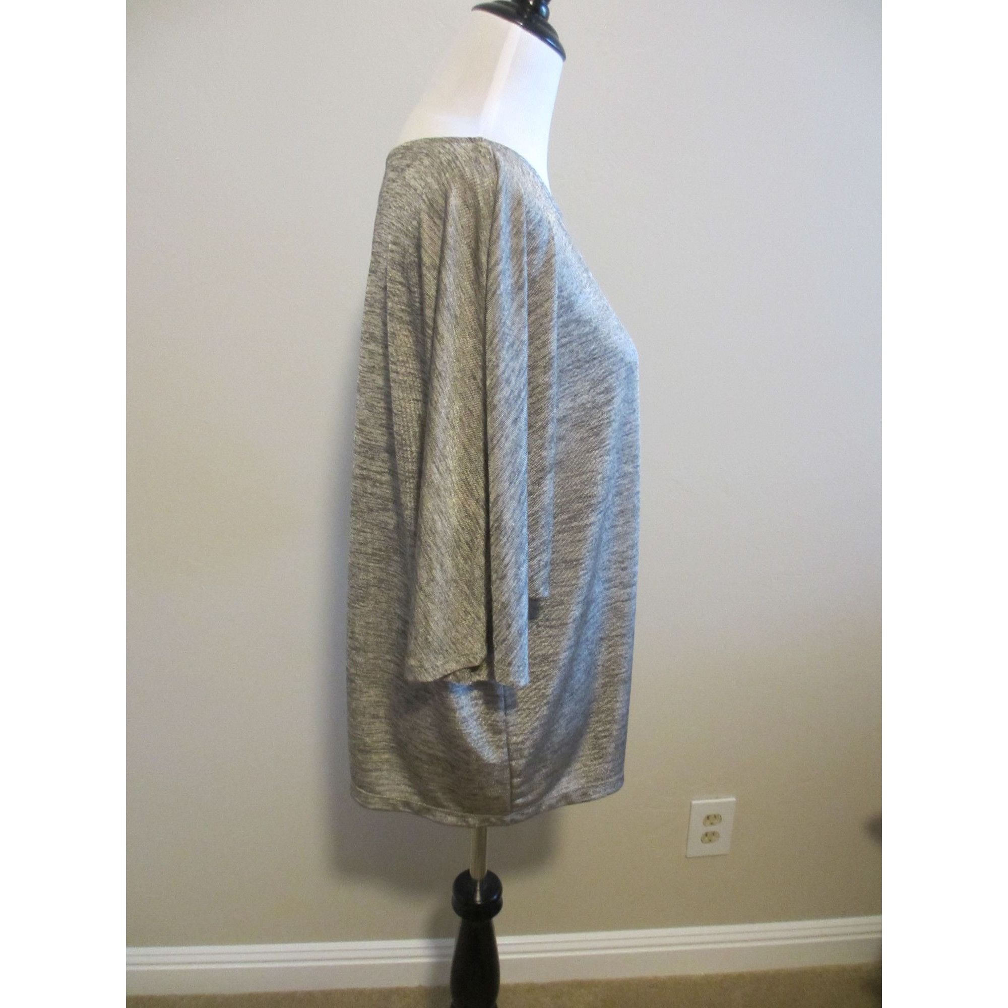 Worthington Worthington Womens Metallic Heather Gray Lightweight 3/4 Sle Size XL / US 12-14 / IT 48-50 - 3 Thumbnail