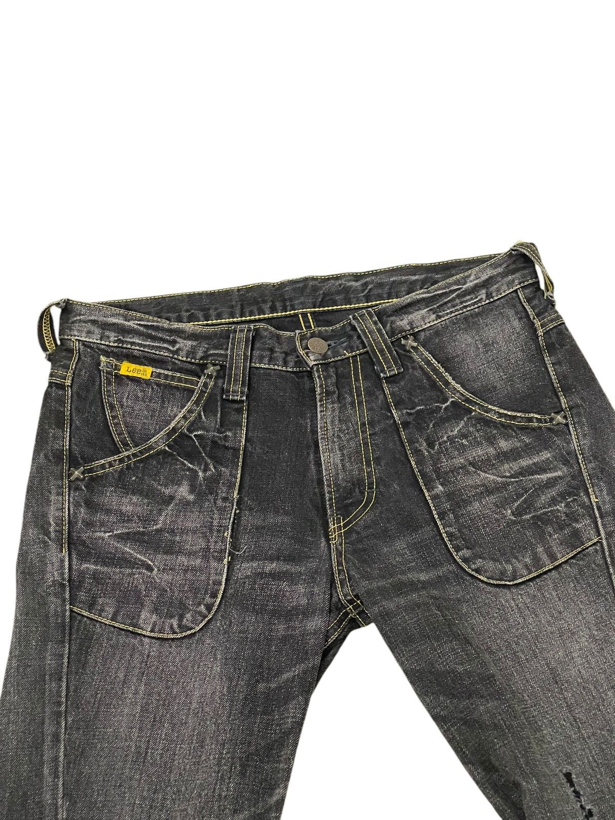 Japanese Brand Flare Jeans Lee Japan Faded Distress Boot Cut 8🟦9 Size US 30 / EU 46 - 8 Thumbnail