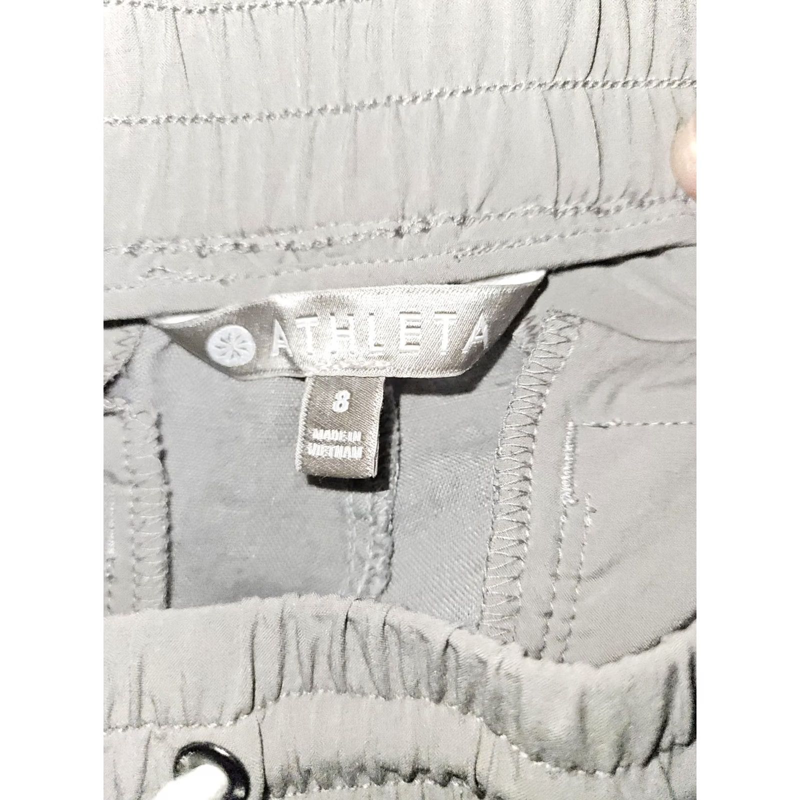 Athleta Athleta Linen Bali Cuffed Ankle Pants Women's 8 Gray Active Yoga Gym Casual Size 30" / US 8 / IT 44 - 2 Thumbnail