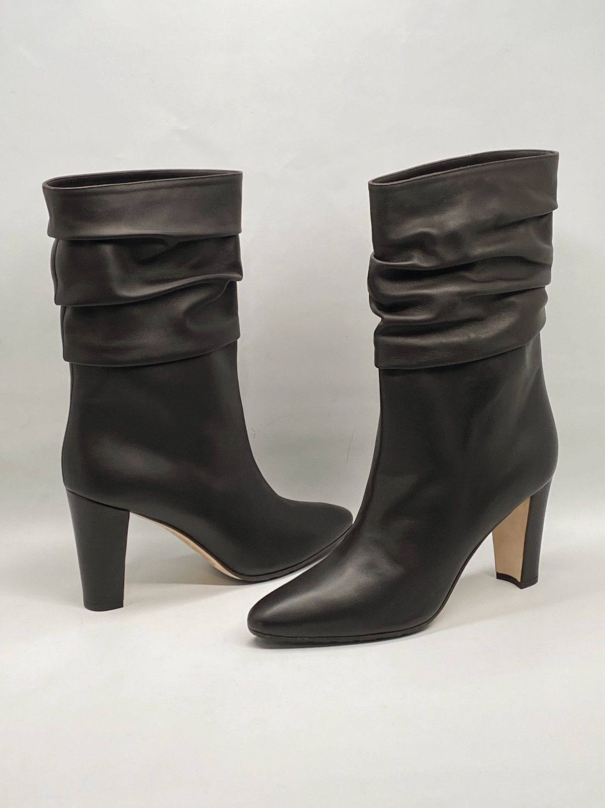 Manolo Blahnik Manolo Blahnik Calasso 90MM Ruched Leather Boots size 38.5 Size US 8.5 / IT 38.5 - 15 Thumbnail