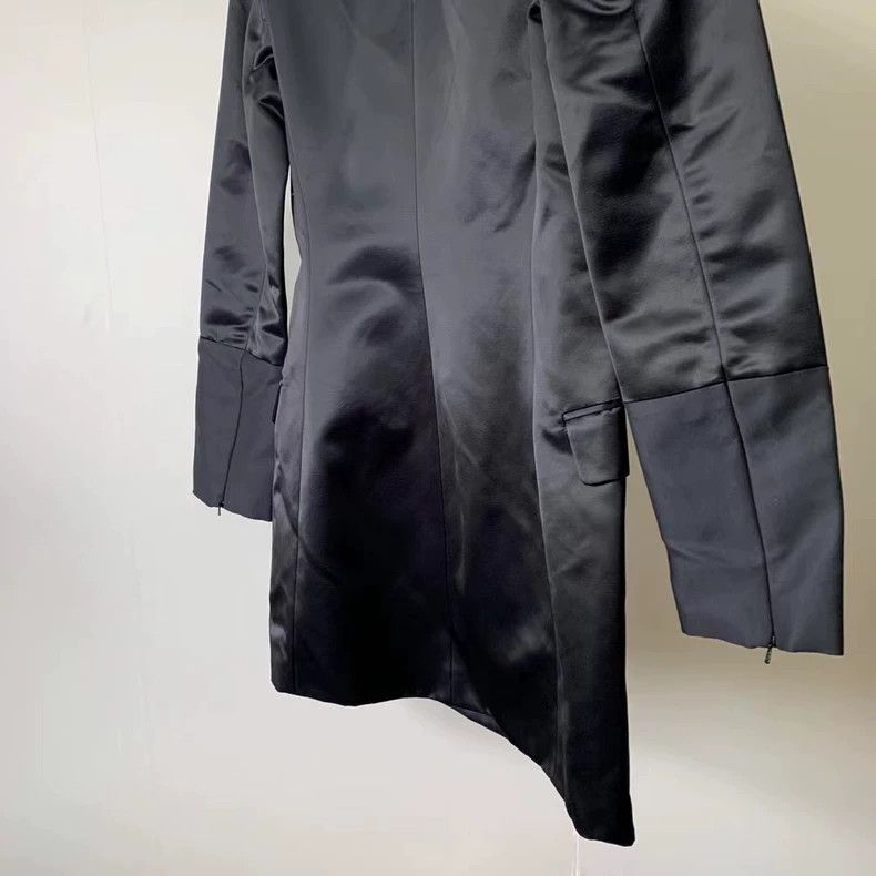 HELMUT LANG A satin waistcoat is an expensive long suit