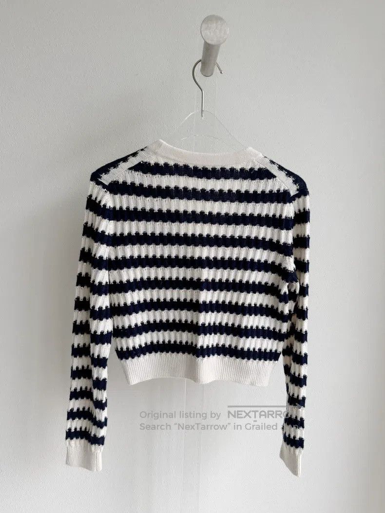 Chanel Chanel Navy-style striped knitted cardigan coat Size XS / US 0-2 / IT 36-38 - 2 Thumbnail
