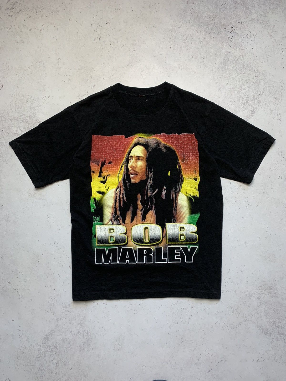 Vintage Vintage Rare 90's Bob Marley Overprint T-shirt Y2K/YKK Size US L / EU 52-54 / 3 - 7 Thumbnail