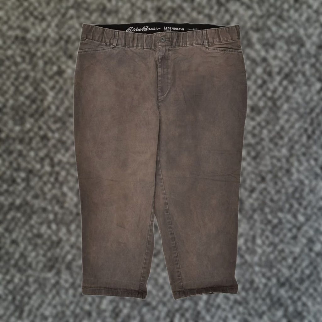 Eddie Bauer EDDIE BAUER Womens Trousers W44 L23 Brown Cotton Curvy Crop Casual YS08 Size 30" / US 8 / IT 44 - 1 Thumbnail