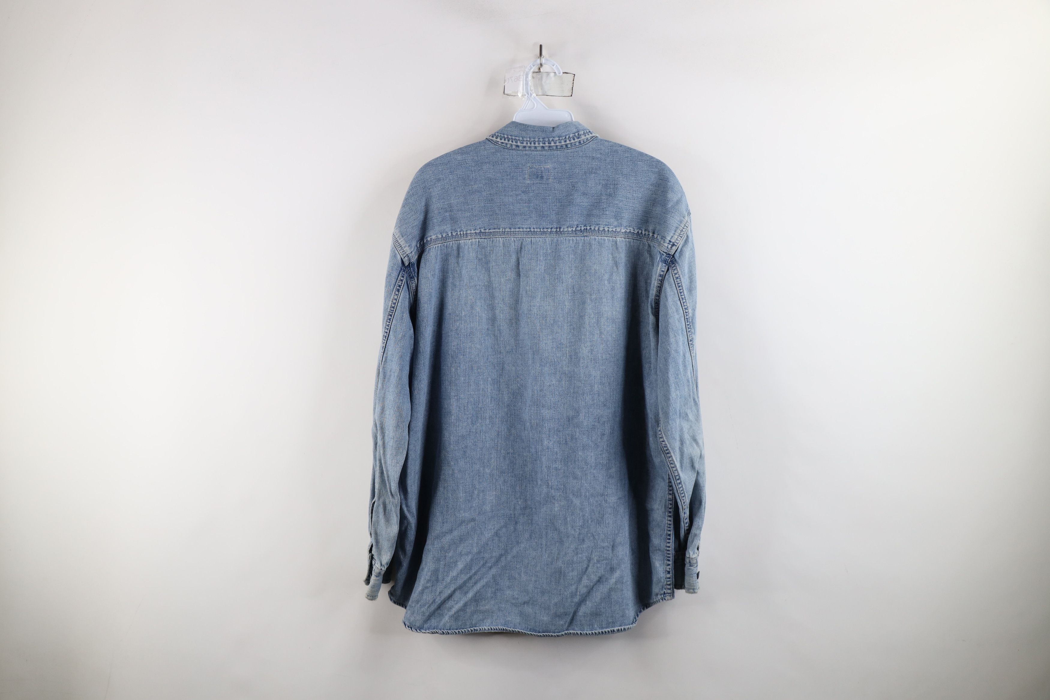 Calvin Klein × Vintage Vintage 90s Calvin Klein Denim Jean Collared Button Shirt Size US XL / EU 56 / 4 - 13 Thumbnail