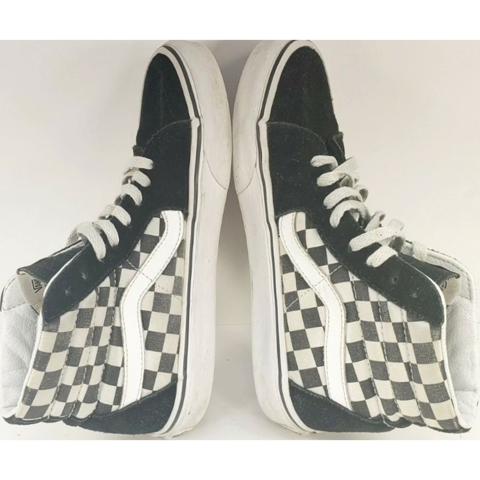 Vans VANS HIGH TOP SNEAKERS SHOES BLACK SUEDE B/W CHECKERBOARD MEN’S 6 WOMEN’S 7.5 Size M / US 6-8 / IT 42-44 - 7 Thumbnail