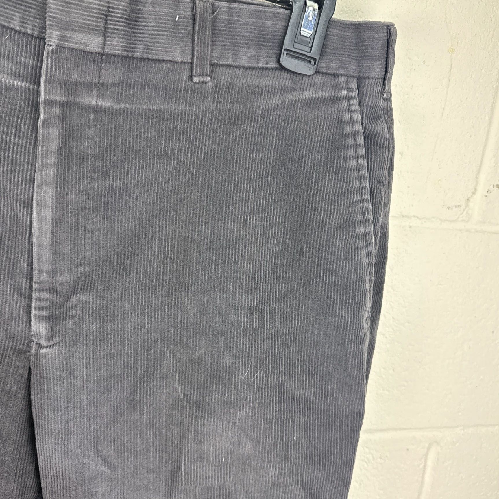 Haggar VINTAGE Haggar Pants Mens 34x30 Gray Corduroy Flat Front Straight Leg 90s Retro Grunge Hipster Logo Casual Workwear Size US 34 / EU 50 - 4 Thumbnail