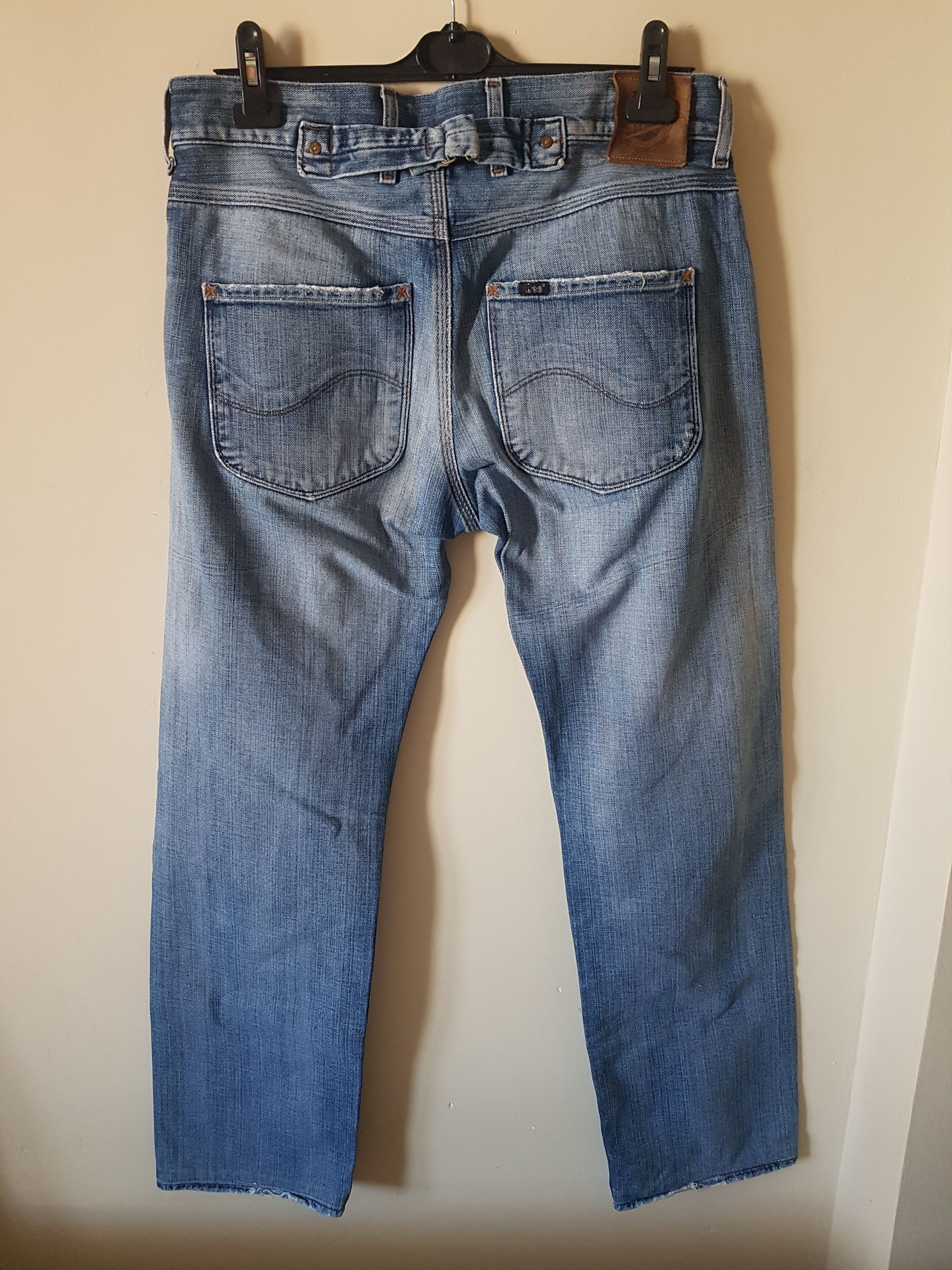 Lee Gold Label 101B Cinch Back Half Selvedge Cowboy Jeans Buckle Size US 32 / EU 48 - 3 Thumbnail