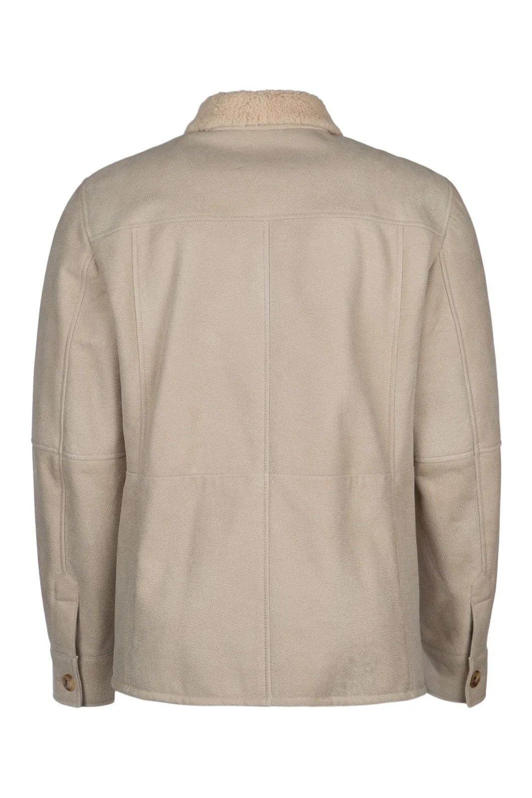 Brunello Cucinelli o1w1db11225 Long Sleeved Button Up Jacket in Light Beige Size US XL / EU 56 / 4 - 2 Thumbnail