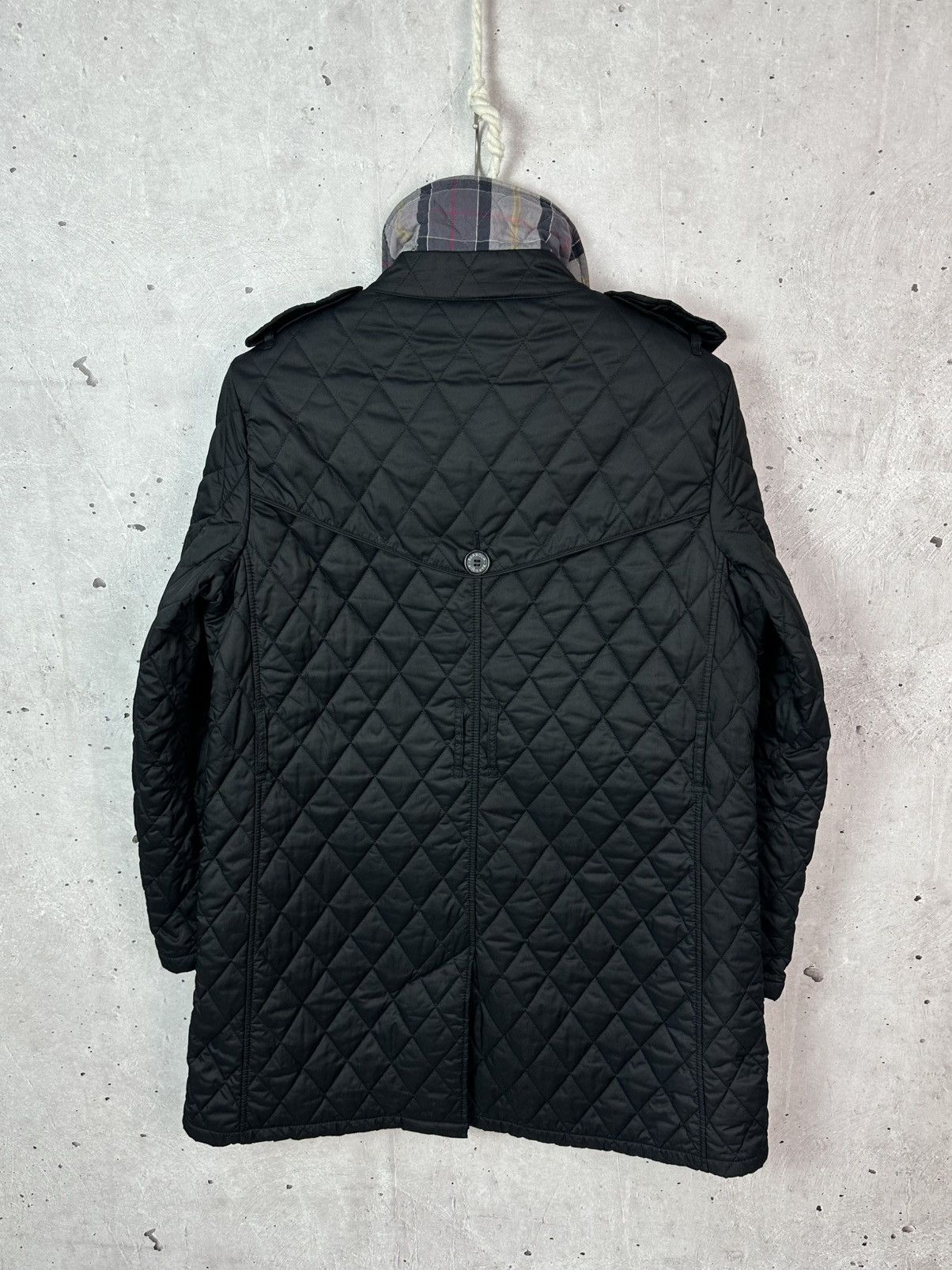 Barbour Barbour Valerie Black Quilted Tartan Check Trench Coat Size XL / US 12-14 / IT 48-50 - 12 Thumbnail