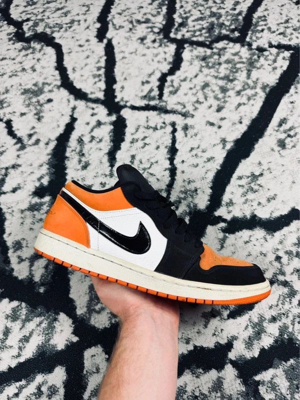 Nike Nike Jordan 1 Low Shoes Black White Orange 44 Size US 10 / EU 43 - 1 Thumbnail