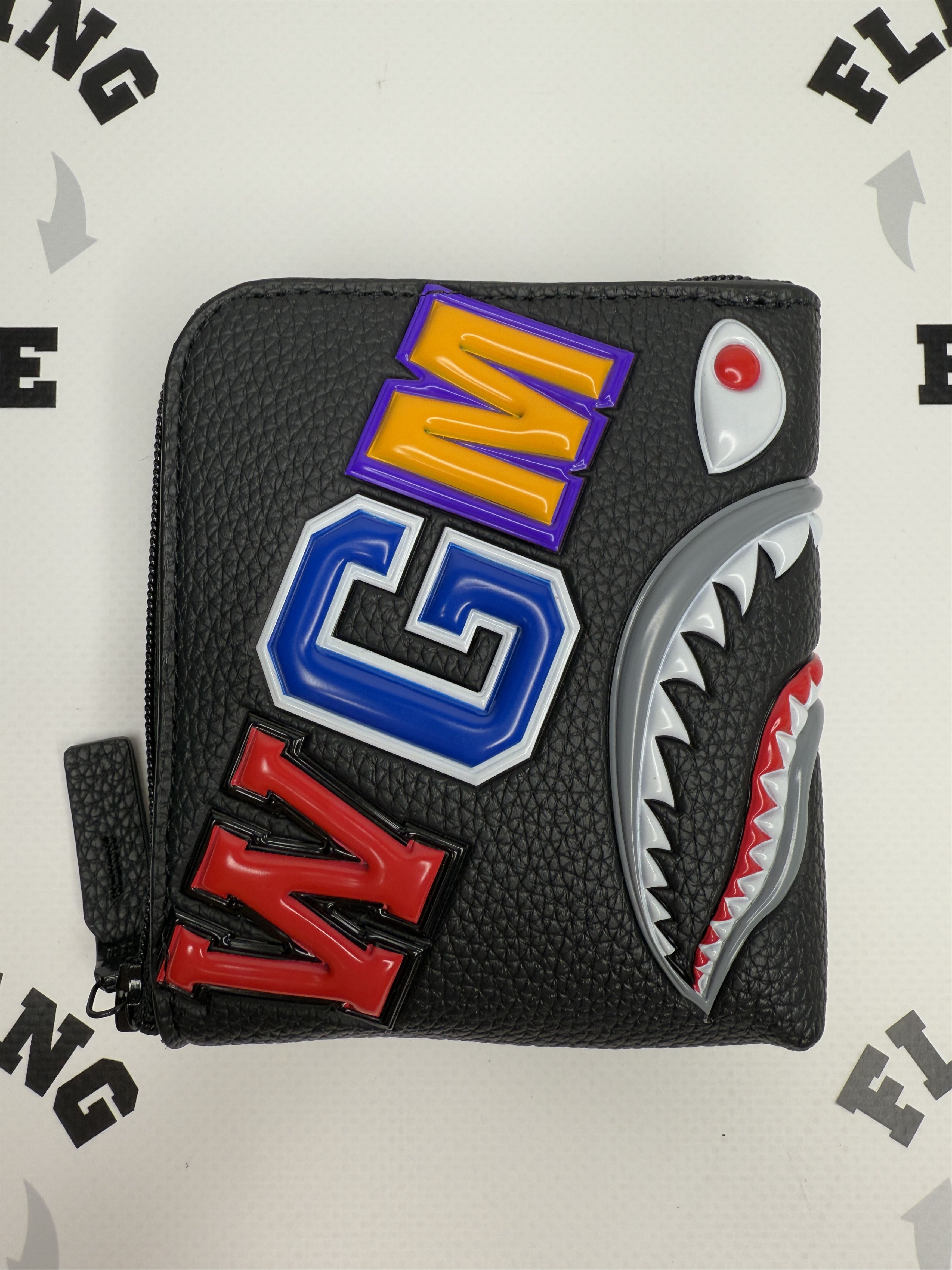 Bape × MCM BAPE X MCM Shark Zip Around Wallet | Grailed