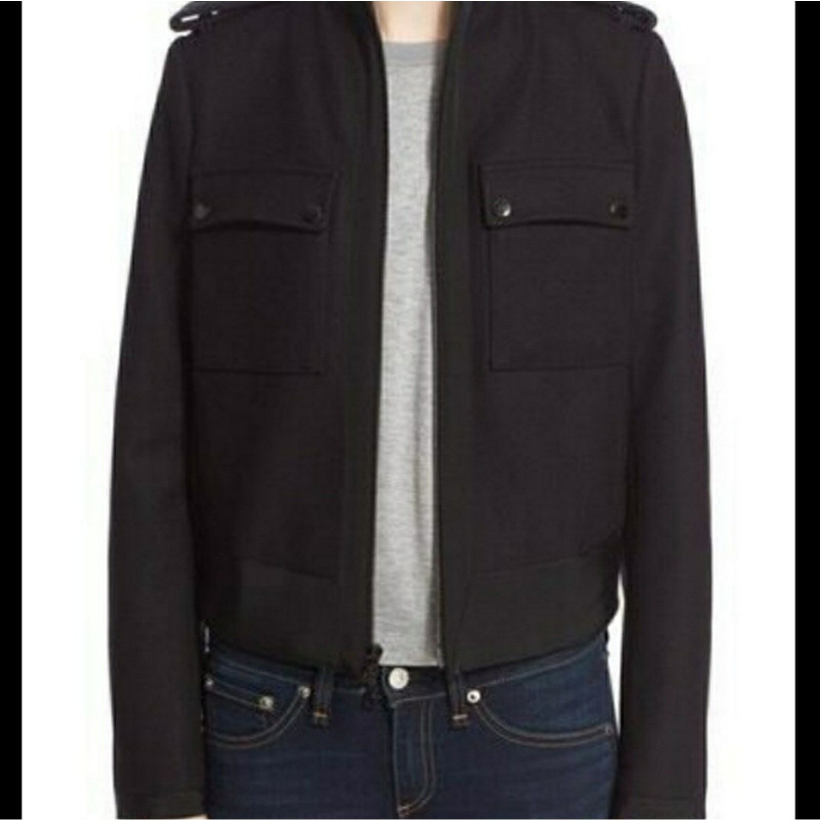 image of Rag Bone Nwt!! Rag & Bone Women's Size 6 Virgin Wool Crop in Black