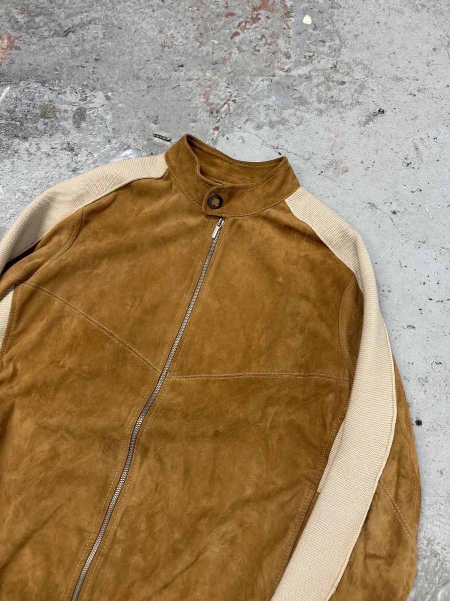 Versace Versace Hybrown Camel Leather & Cotton Zip-up Biker Jacket Size US M / EU 48-50 / 2 - 6 Thumbnail