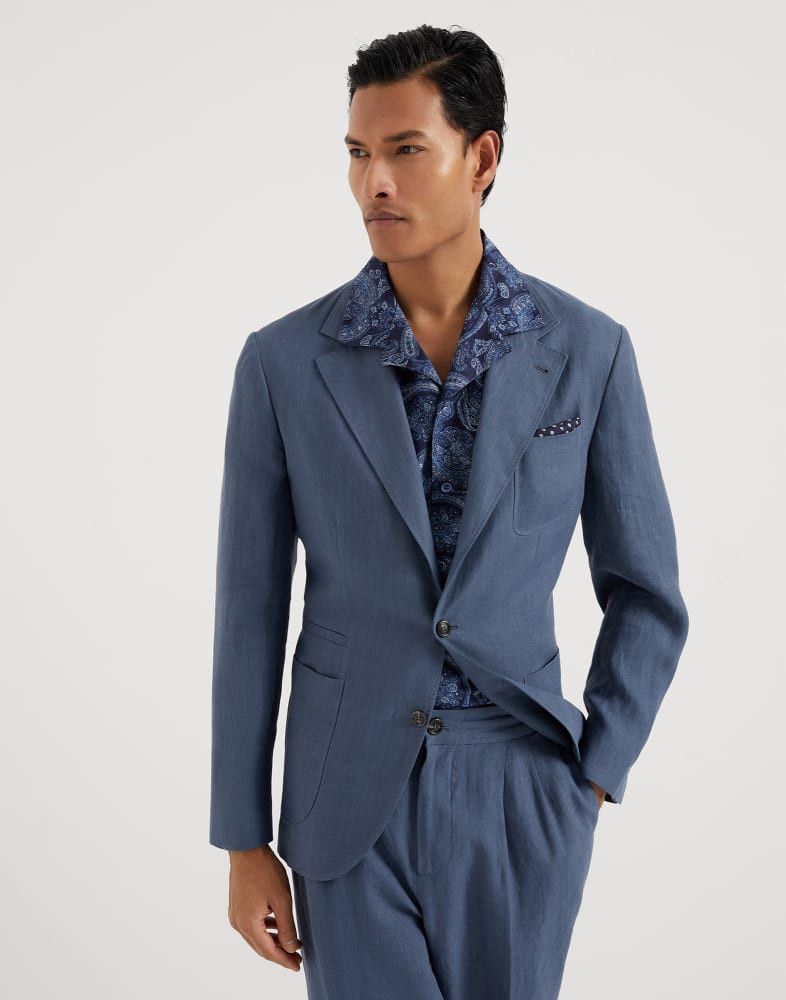 Brunello Cucinelli o1w1db10825 Suit-Type Jacket in Blue Size US S / EU 44-46 / 1 - 1 Thumbnail
