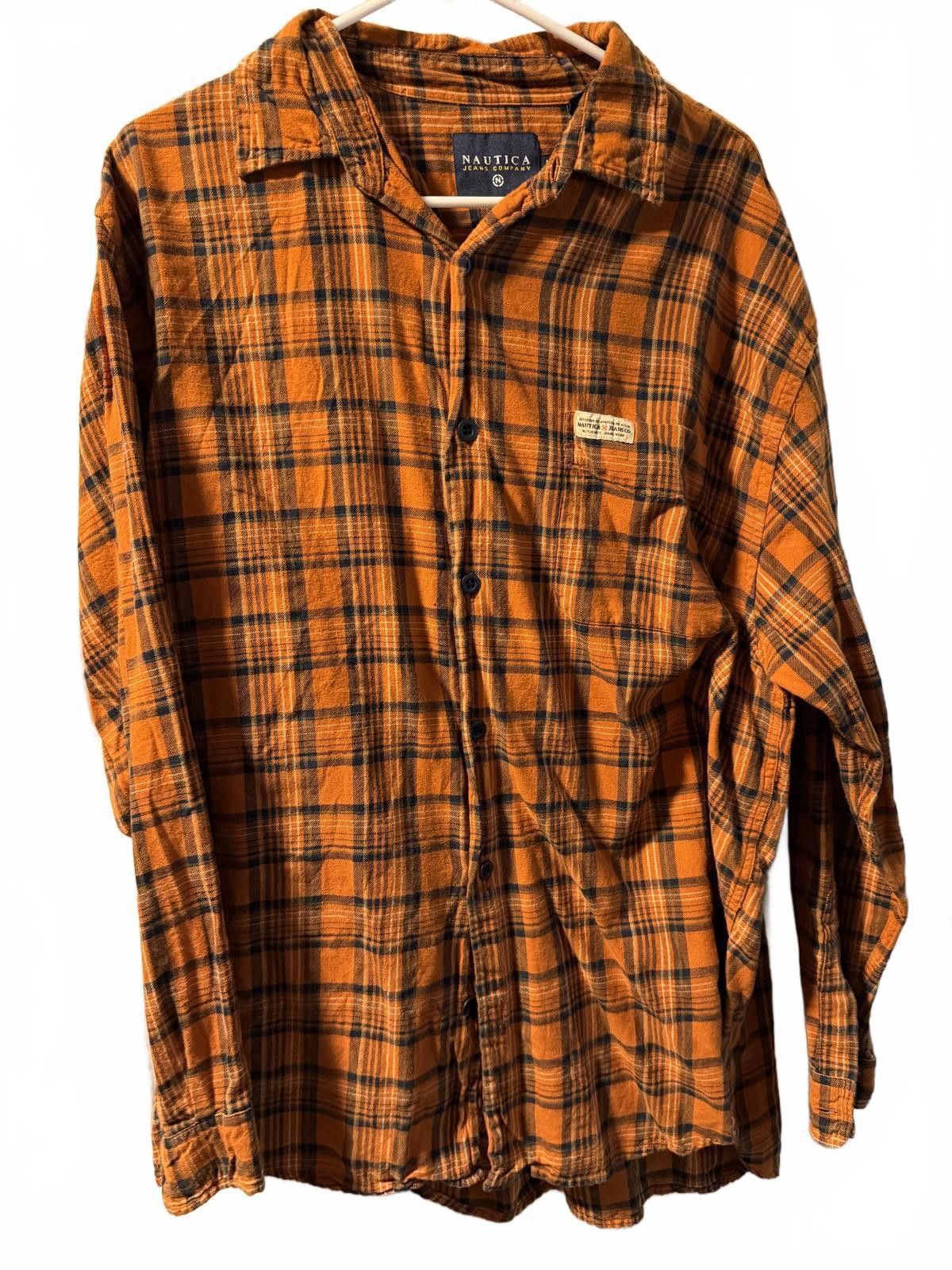 Other Nautica Jeans Company Orange Navy Plaid ButtonUp Shirt Large Size US L / EU 52-54 / 3 - 4 Thumbnail