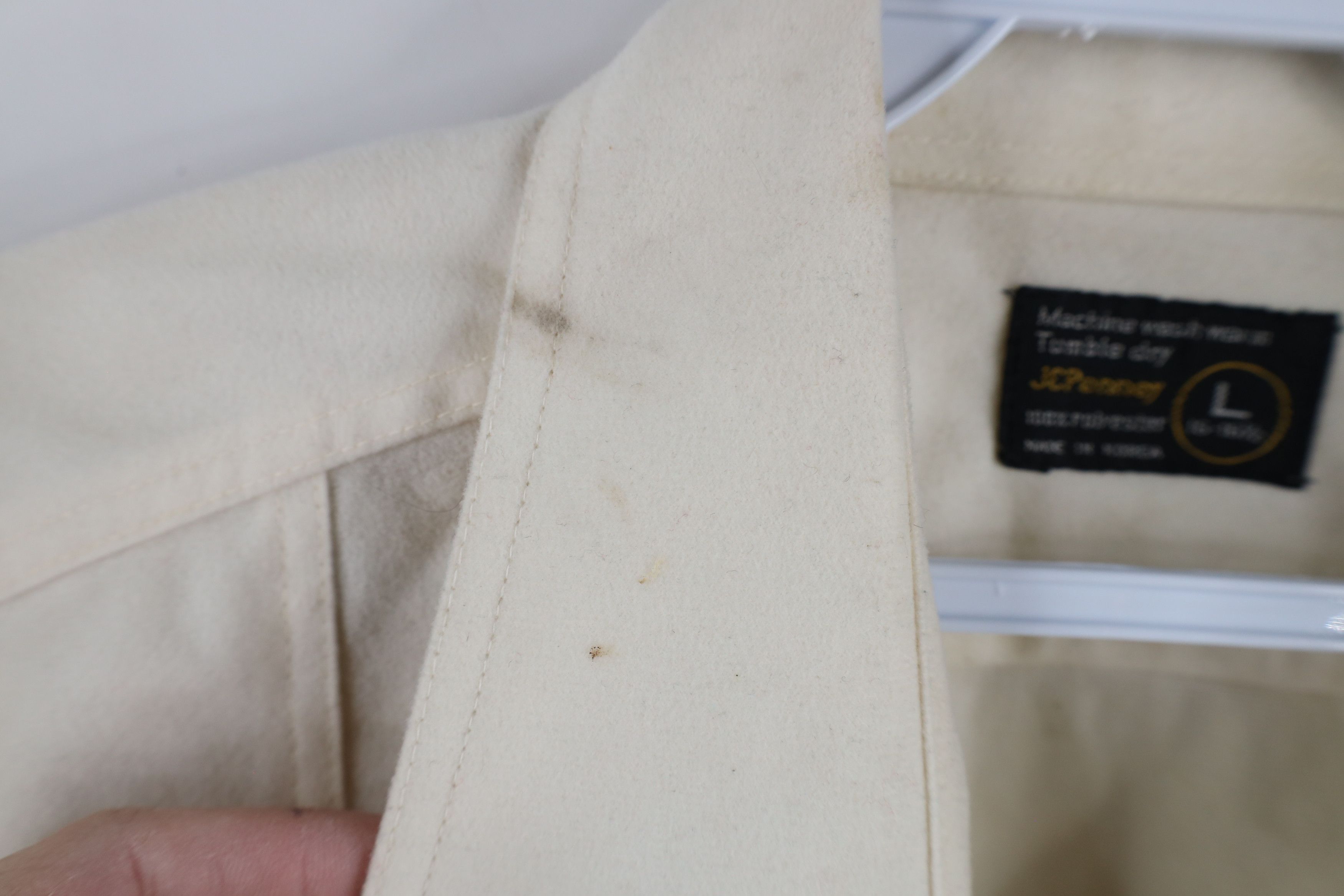 Vintage Vintage 70s Streetwear Chamois Cloth Button Shirt Cream Size US L / EU 52-54 / 3 - 6 Thumbnail