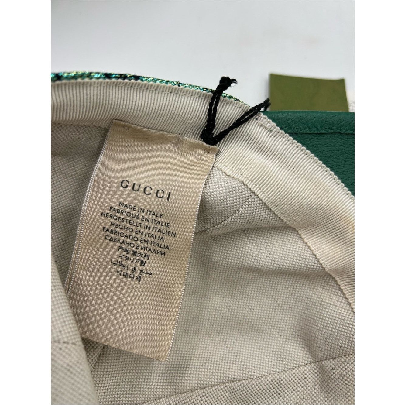 Unisex Gucci, GG metallic jacquard lame baseball cap size medium adjustable Gucci Lamé Metallic Cream Silver Jacquard Logo Baseball Hat  main image 2
