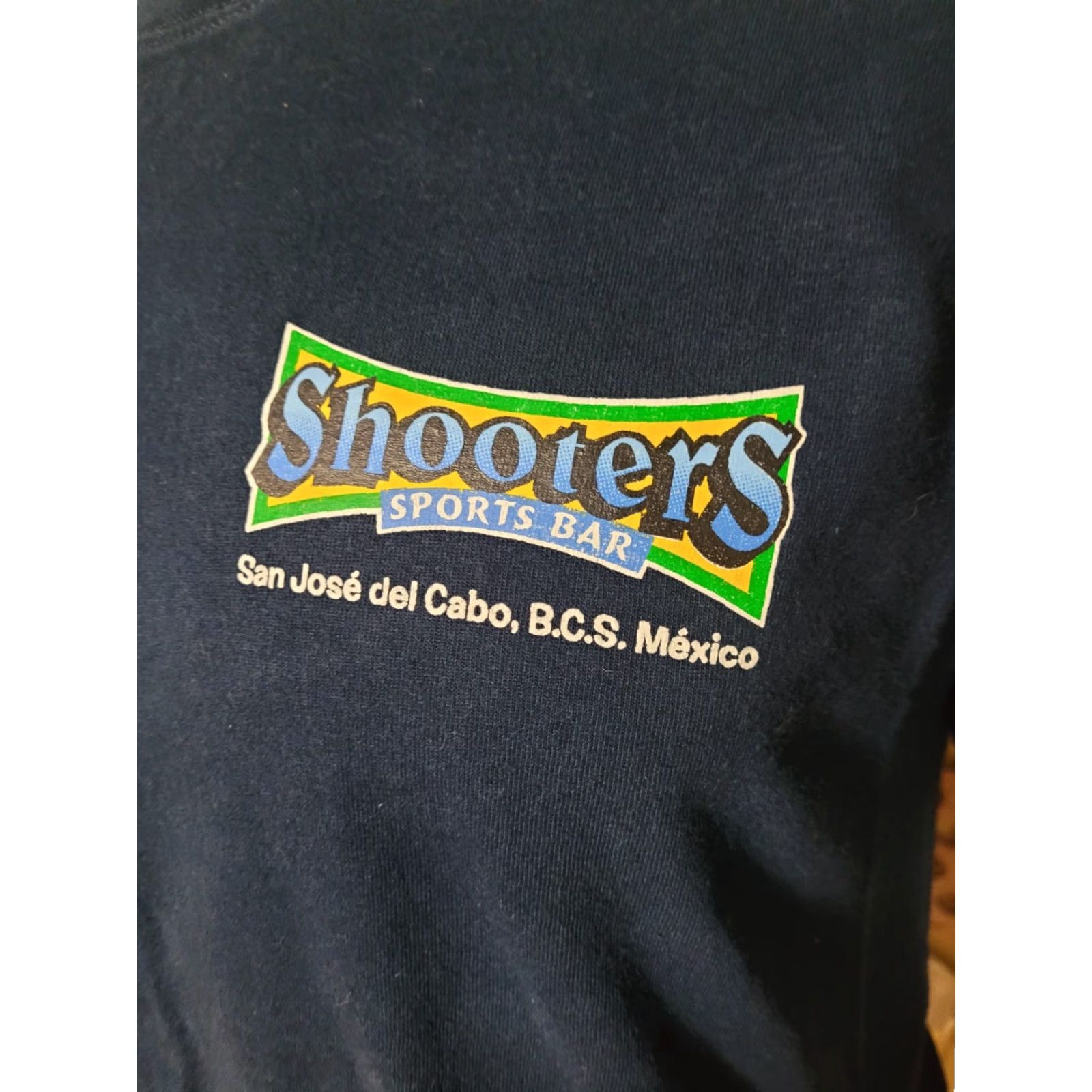 Vintage Shooters Sports Bar T Shirt San Jose del Cabo Mexico Large Blue Cotton Crew Neck Short Sleeve Mens T-Shirt Bars Shooters 100% Cotton Size US L / EU 52-54 / 3 - 2 Thumbnail