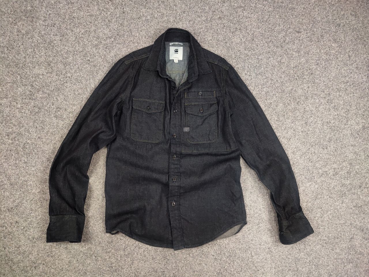 G-Star × Vintage G Star Raw Cpo Slim Dark Blue Denim Shirt Overshirt Pocket Size US S / EU 44-46 / 1 - 8 Thumbnail