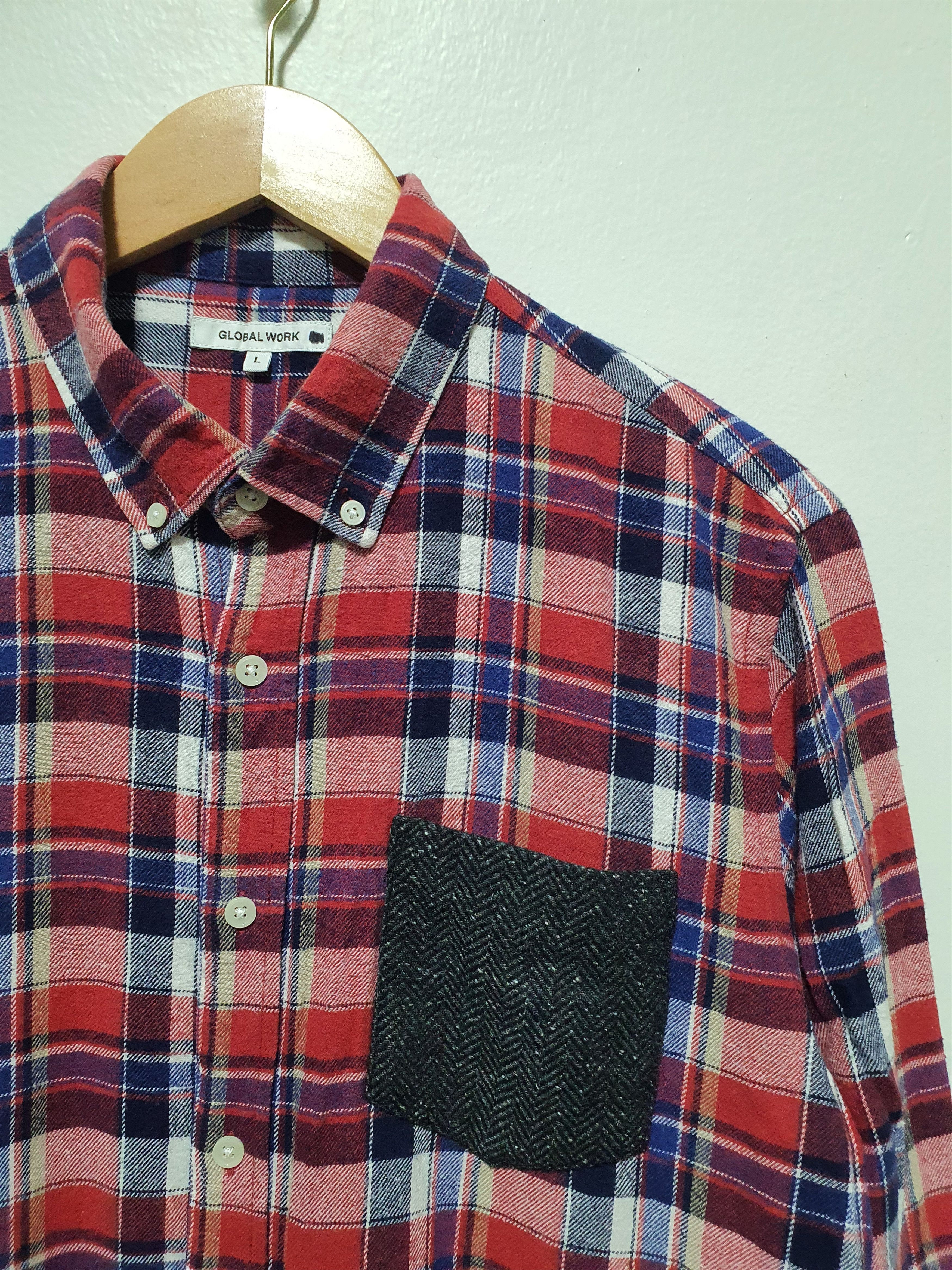 Global Work × Japanese Brand GLOBAL WORK 21/29 RED CHECKED WORK SHIRT Size US L / EU 52-54 / 3 - 1 Thumbnail