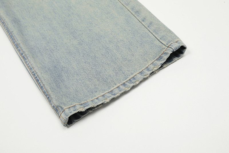 Jean American retro washed blue straight-leg flared jeans for men Size US 32 / EU 48 - 5 Thumbnail