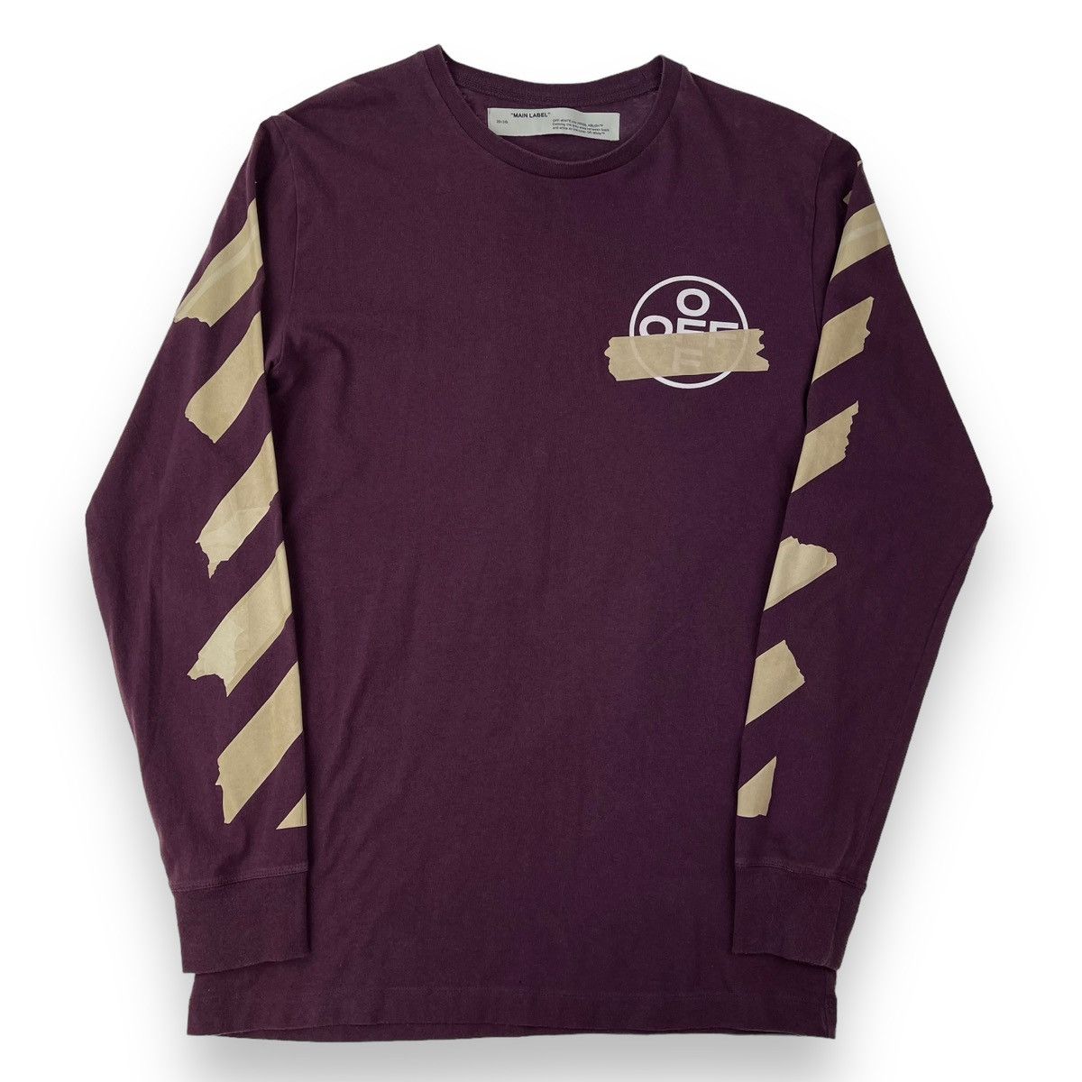 Off-White Off-White Tape Arrows Burgundy Long Sleeve T Shirt Size US S / EU 44-46 / 1 - 3 Thumbnail
