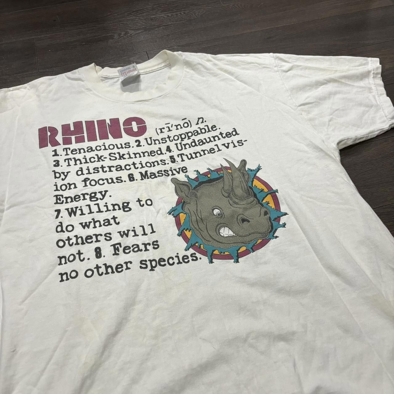 Hanes Vintage Rhino Definition T Shirt Size US XL / EU 56 / 4 - 2 Thumbnail