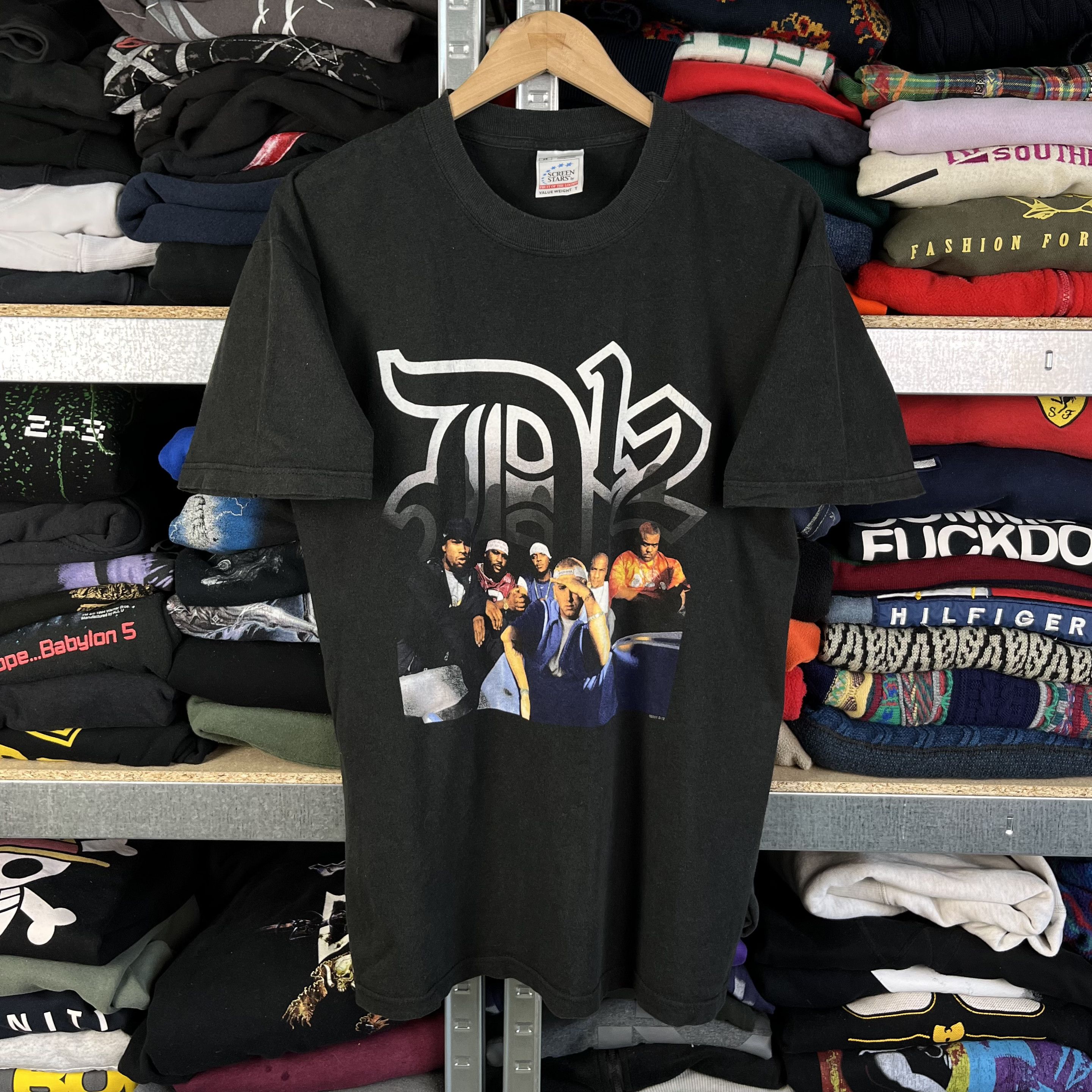 image of Vintage 2001 Eminem & D12 Devils Night Promo T-Shirt Tee in Black, Men's (Size Medium)