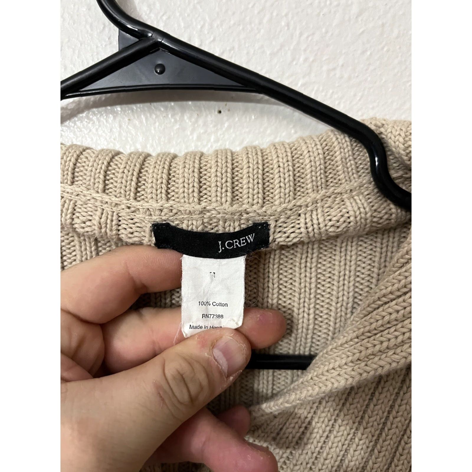 J.Crew VINTAGE J.CREW Sweater Adult Medium Beige 100% Cotton Turtleneck Full Zip Women Size M / US 6-8 / IT 42-44 - 2 Thumbnail