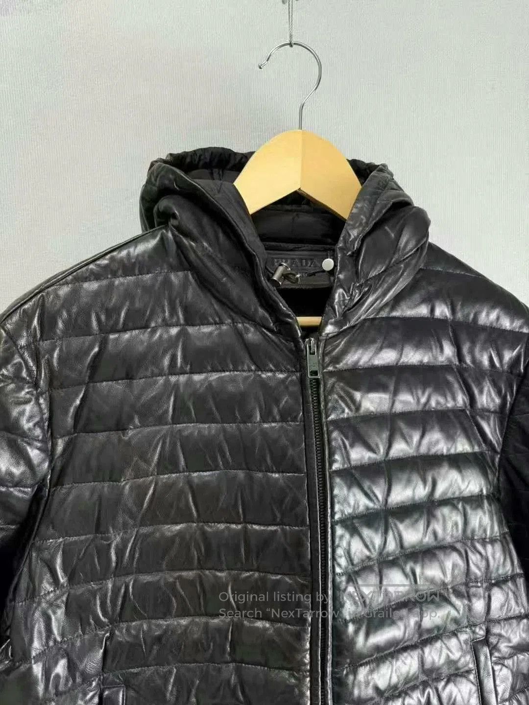 Prada prada black leather down zip jacket size 52. Size US L / EU 52-54 / 3 - 2 Thumbnail