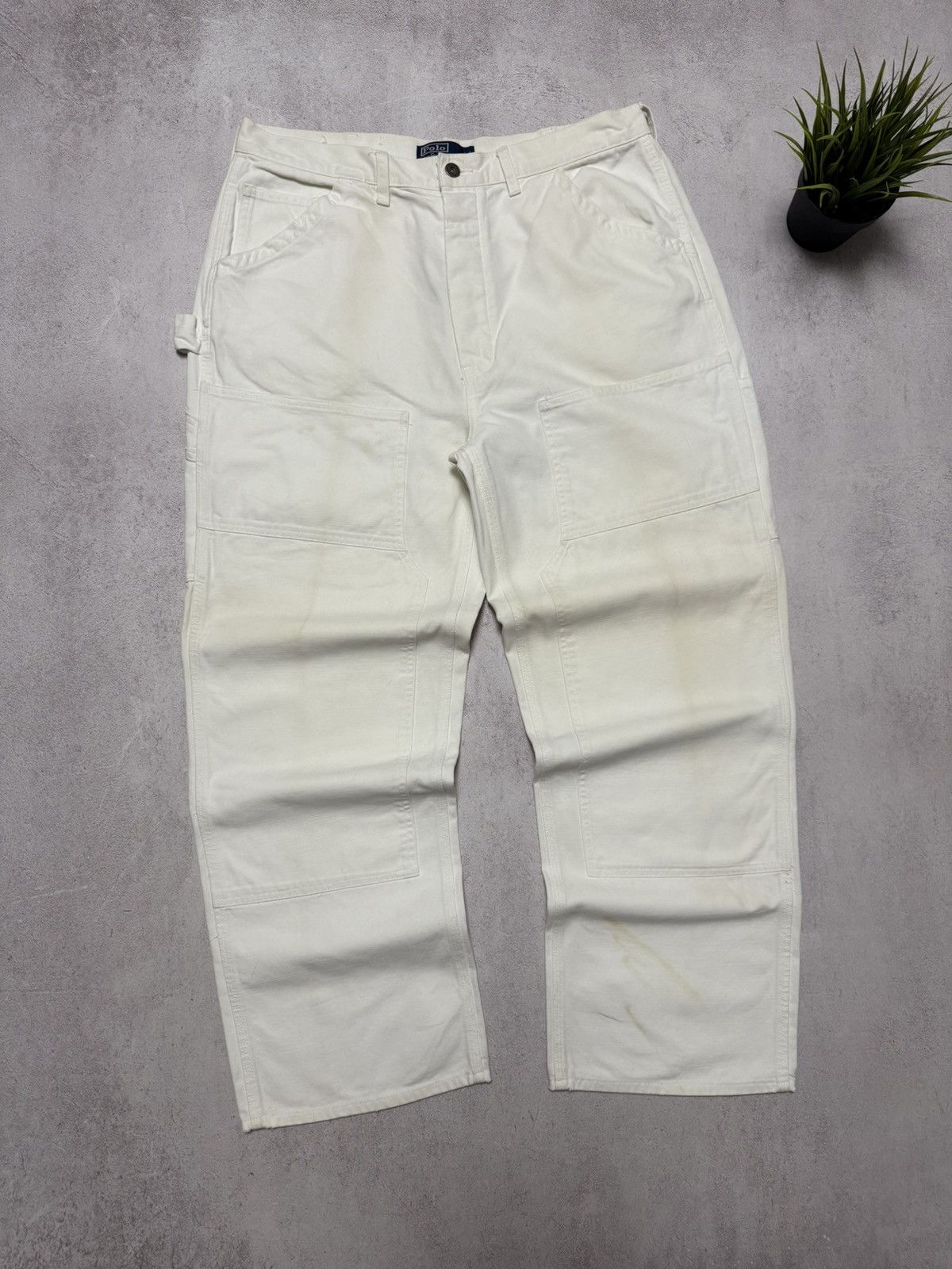 Vintage Vintage Polo Ralph Lauren Carpenter Baggy Doubleknee Pants Size US 34 / EU 50 - 1 Thumbnail