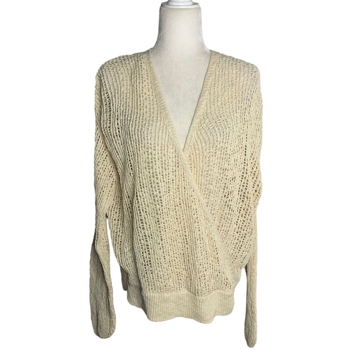 Billabong Billabong Loose Knit Oversized Sweater M Cream Wrap Long Sle ...