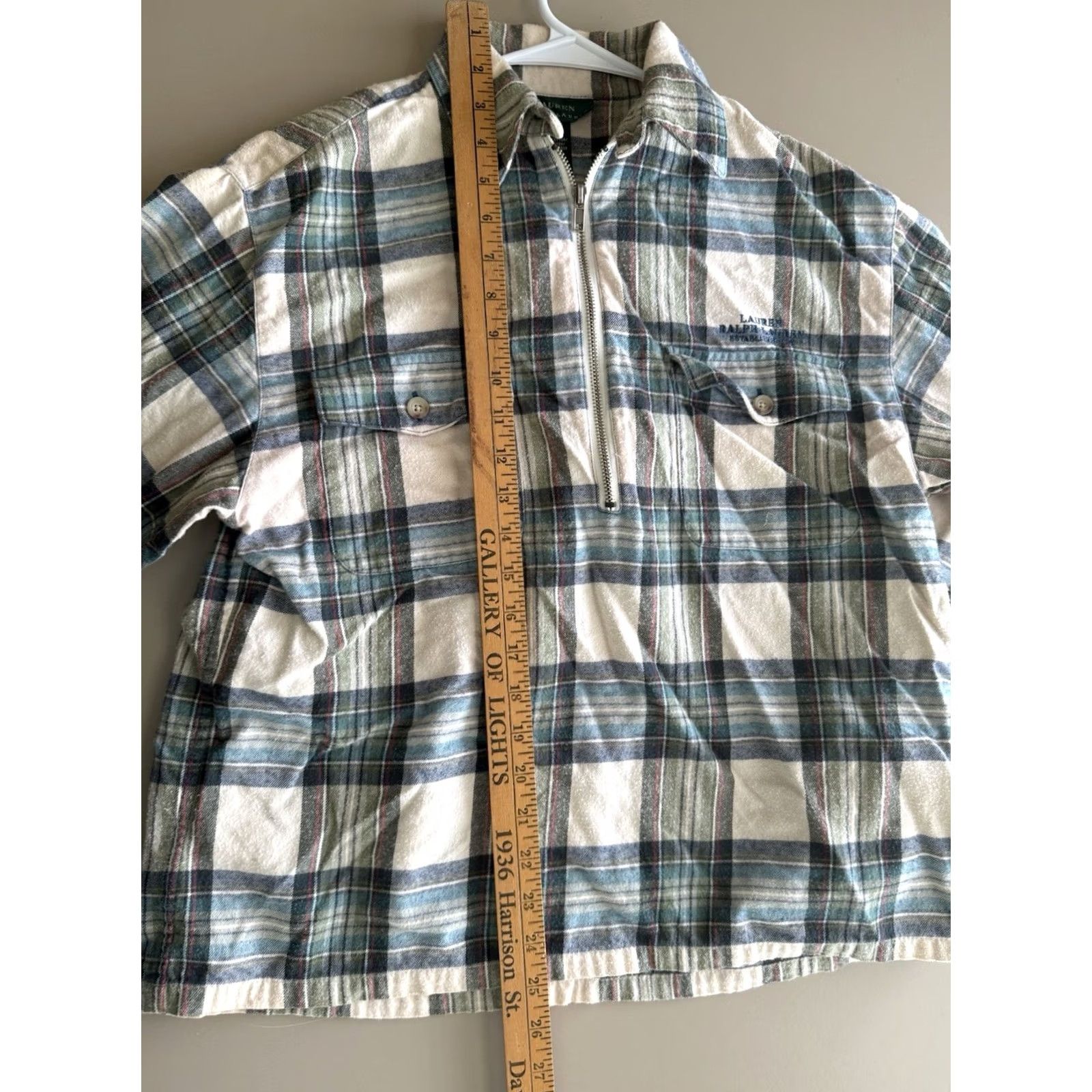 Ralph Lauren Lauren Ralph Lauren Womens S Cotton Flannel 1/2 Zip Plaid Preppy Casual Shirt Size S / US 4 / IT 40 - 6 Thumbnail