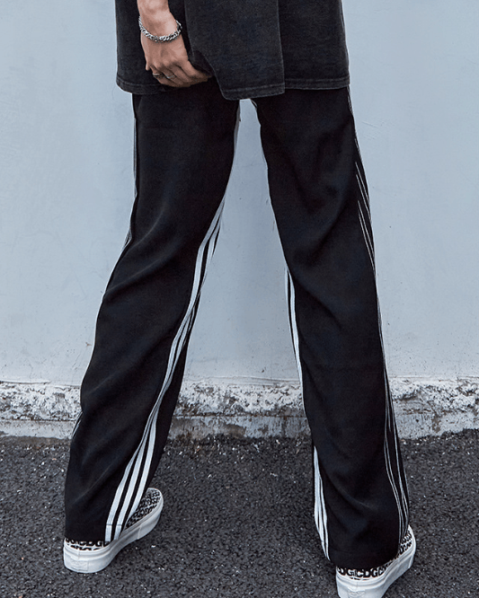 Japanese Brand × Jean Retro striped straight-leg trendy drawstring casual trousers Size US 32 / EU 48 - 4 Thumbnail