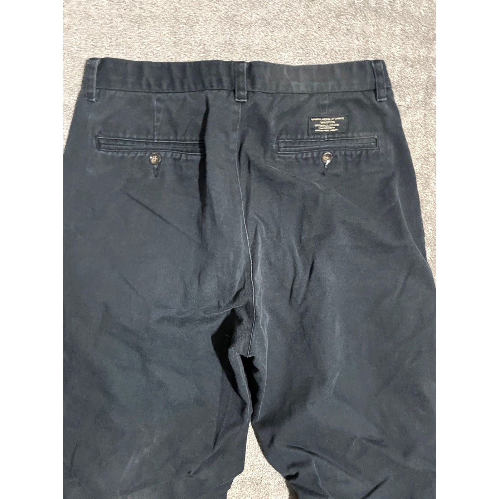 Banana Republic Banana Republic Mens Pants Chino Denim 33R Regular High Rise Black Cotton 90s Casual Workwear Mens Size US 33 - 2 Thumbnail