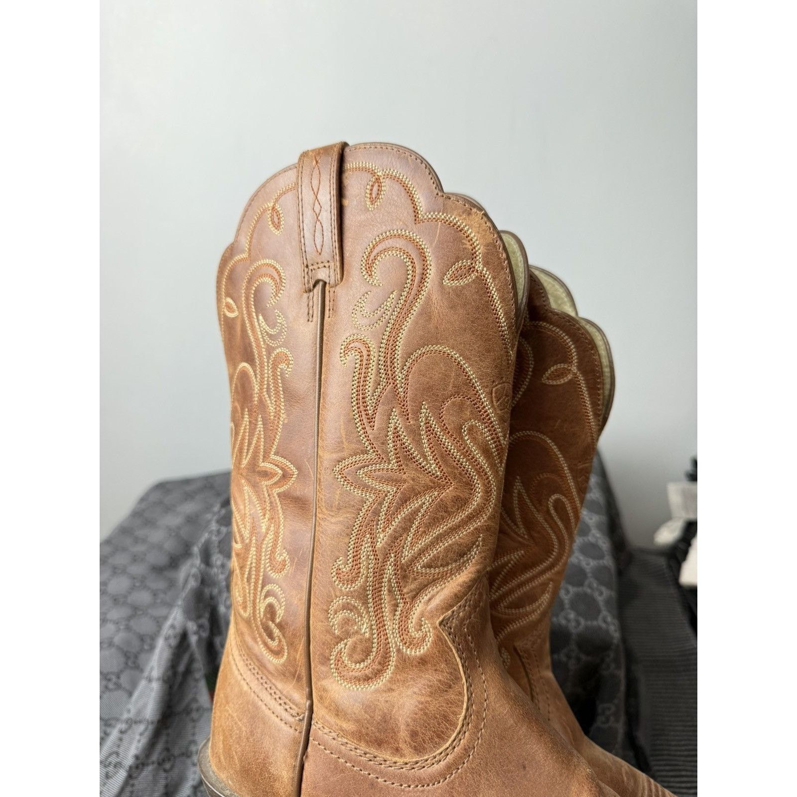 Cowboy Equipment 💥Rare! Vintage Ariat Western Leather Cowboy Boots Size US 8 / EU 41 - 8 Thumbnail