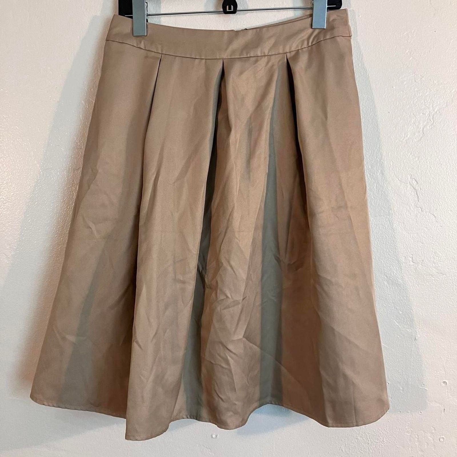 Other YIGE Beige A-line Skirt Pockets Fully Lined NWT Size 32" / US 10 / IT 46 - 1 Thumbnail