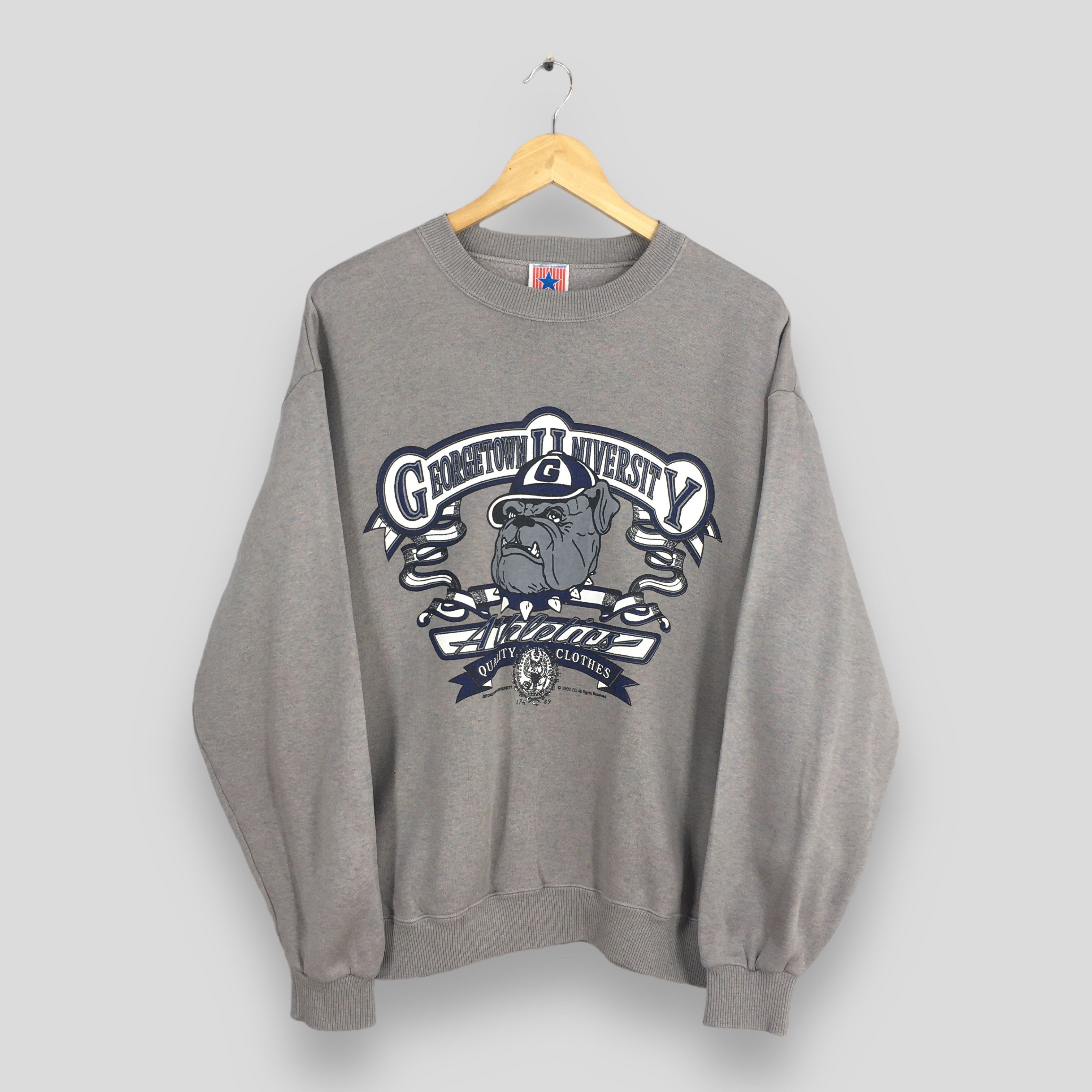 NCAA Vintage 90s Georgetown University Gray Sweatshirt Large Size US L / EU 52-54 / 3 - 1 Thumbnail
